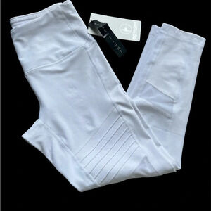 90 Degree by Reflex New White Leggings with Sheer Panels - Size S